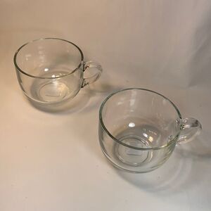World Market Large Clear Glass Coffee Tea Cocoa Liquor Home Bar Mugs Set 2 New